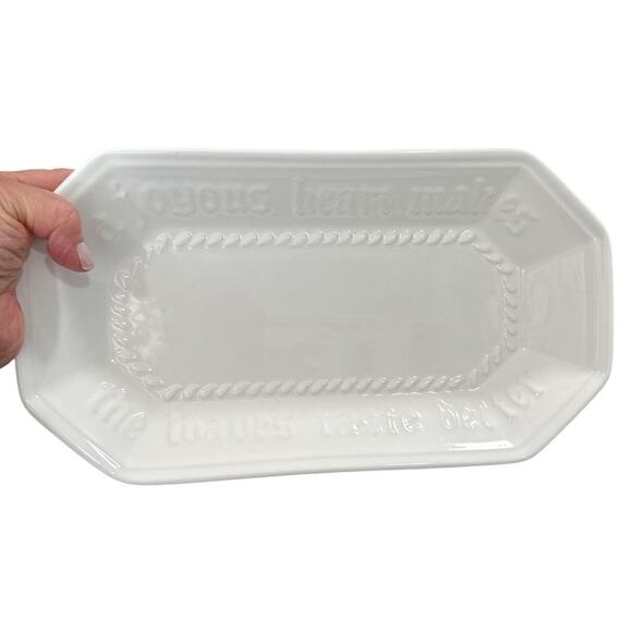 Vintage Pfaltzgraff Heirloom Stonewear Creamy White Bread Tray - Picture 5 of 10